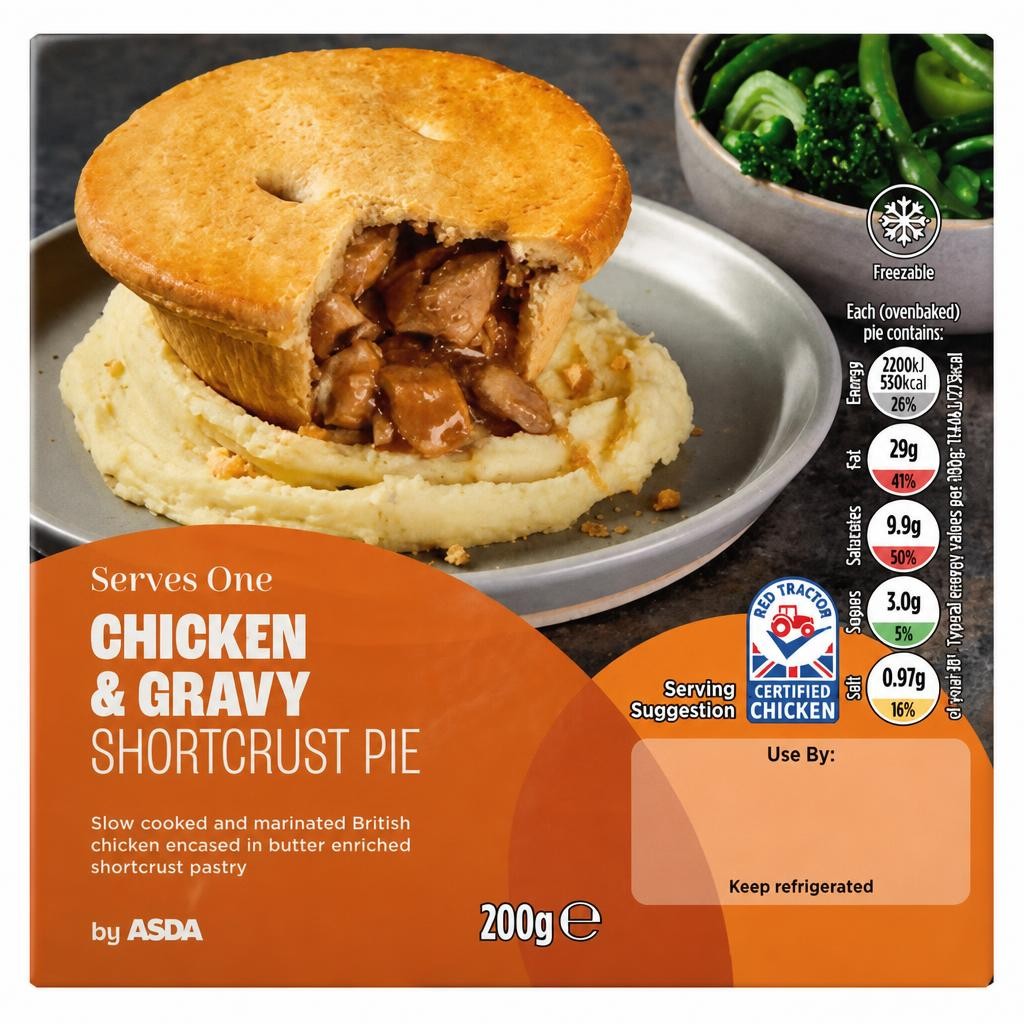 ASDA Chicken & Gravy Shortcrust Pie 200g