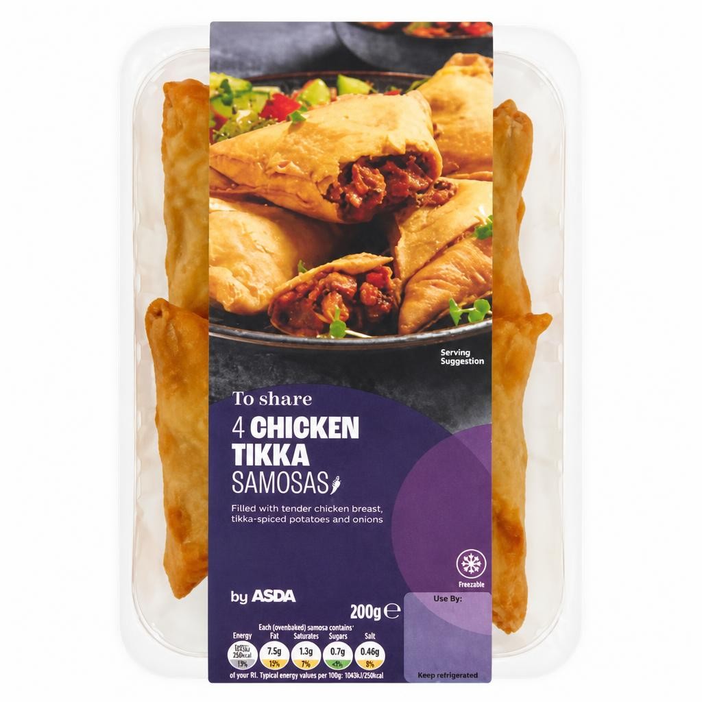 ASDA to Share 4 Chicken Tikka Samosas 200g