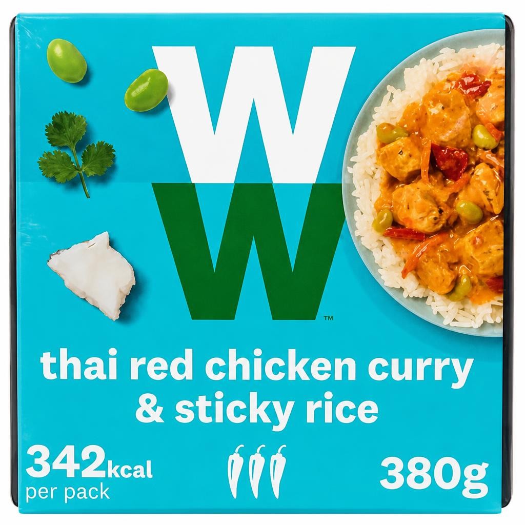 WW Thai Red Chicken Curry & Sticky Rice 380g