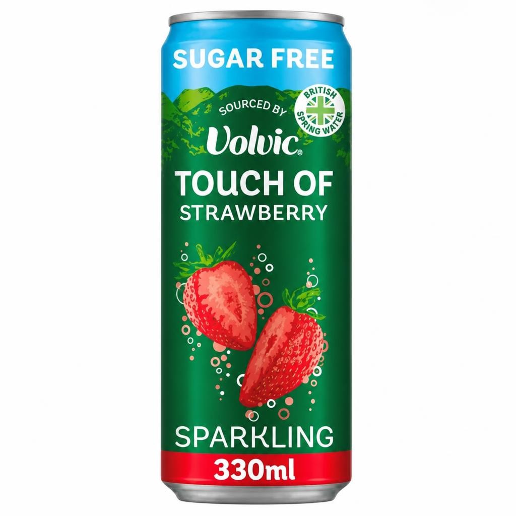 Volvic Touch of Strawberry Sparkling Sugar Free Flavoured Water 330ml