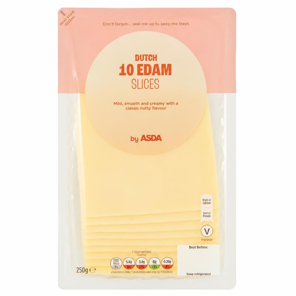 ASDA 10 Dutch Edam Slices 250g