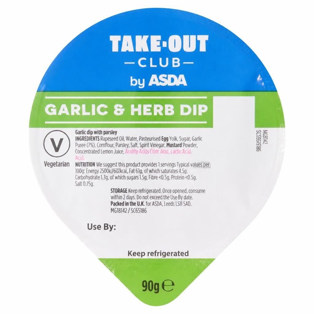 ASDA Take-Out Club Garlic & Herb Dip 90g