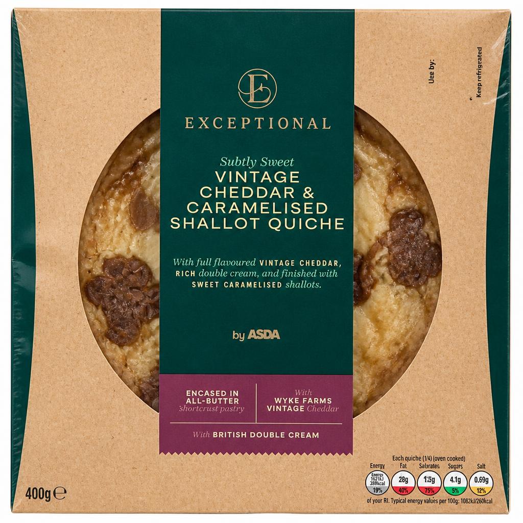Exceptional by ASDA Vintage Cheddar & Caramelised Shallot Quiche 400g