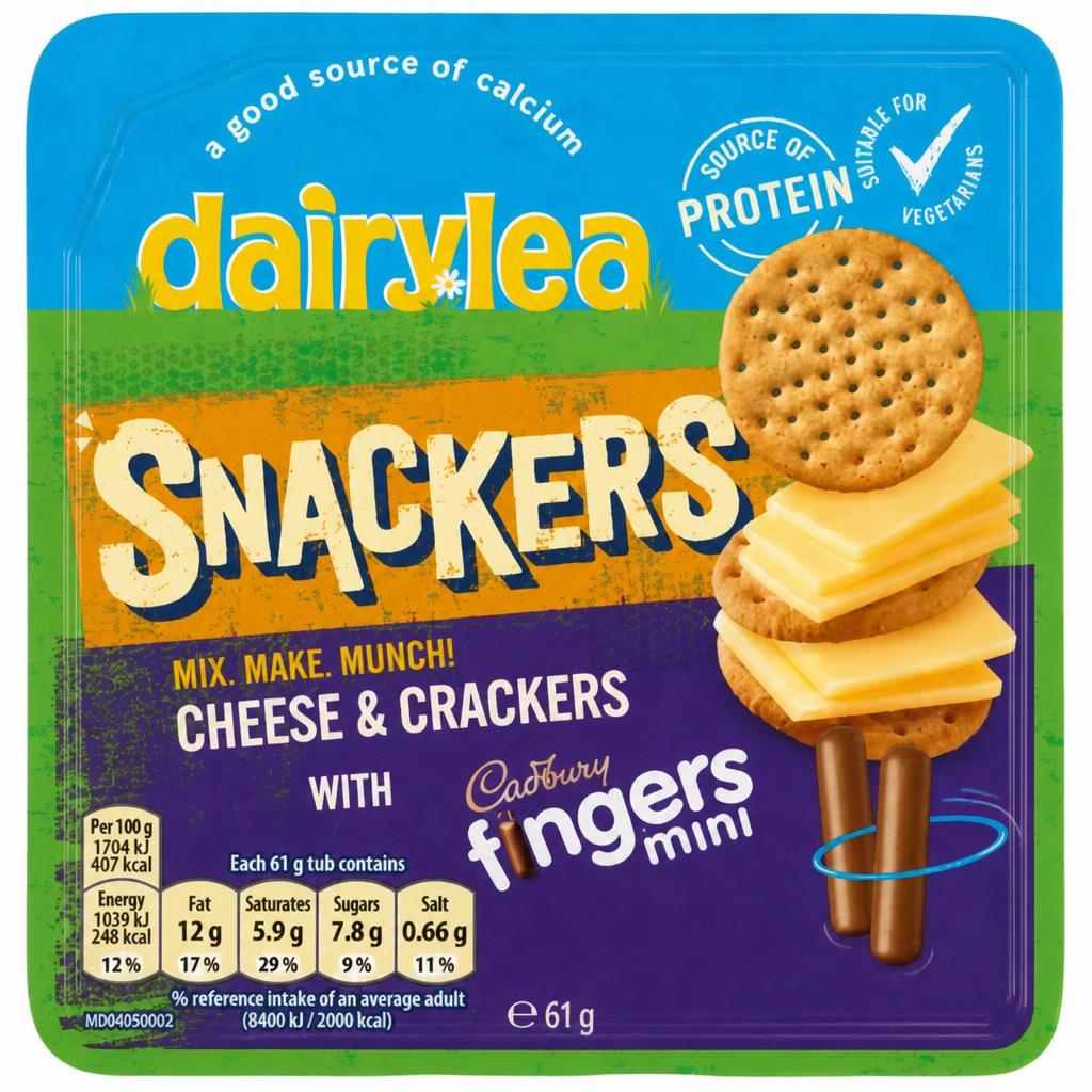 Dairylea Snackers Cheese & Crackers with Mini Cadbury Fingers Cheese Snack 61 g