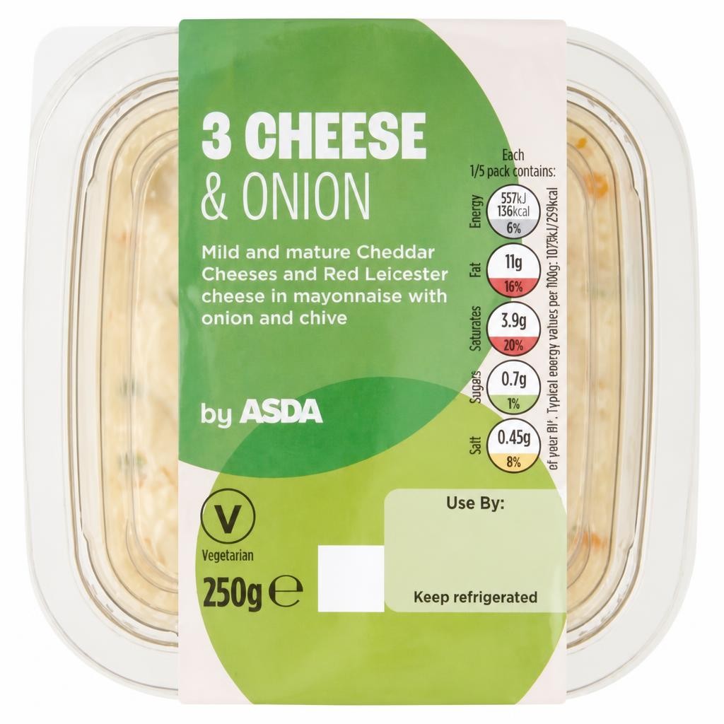 ASDA 3 Cheese and Onion 250g