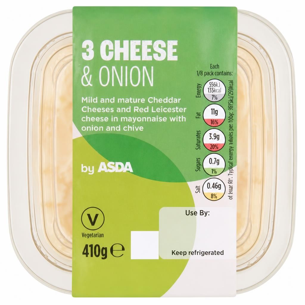 ASDA 3 Cheese & Onion 410g