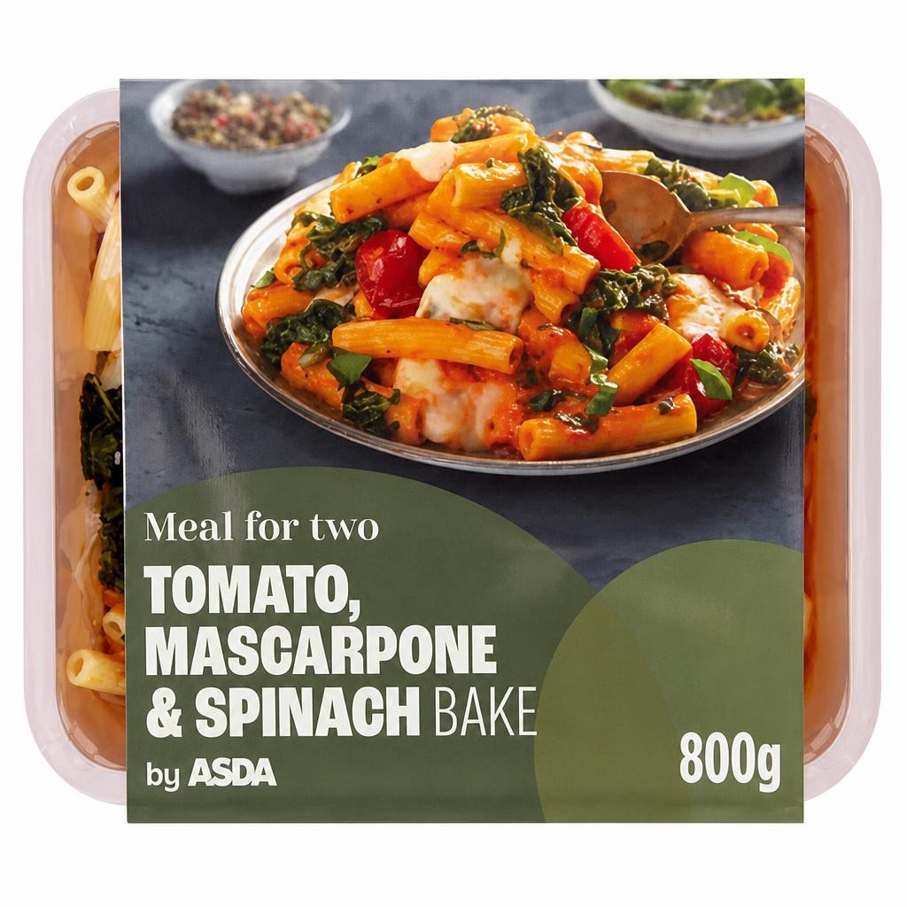 ASDA Meal for Two Tomato, Mascarpone & Spinach Bake 800g