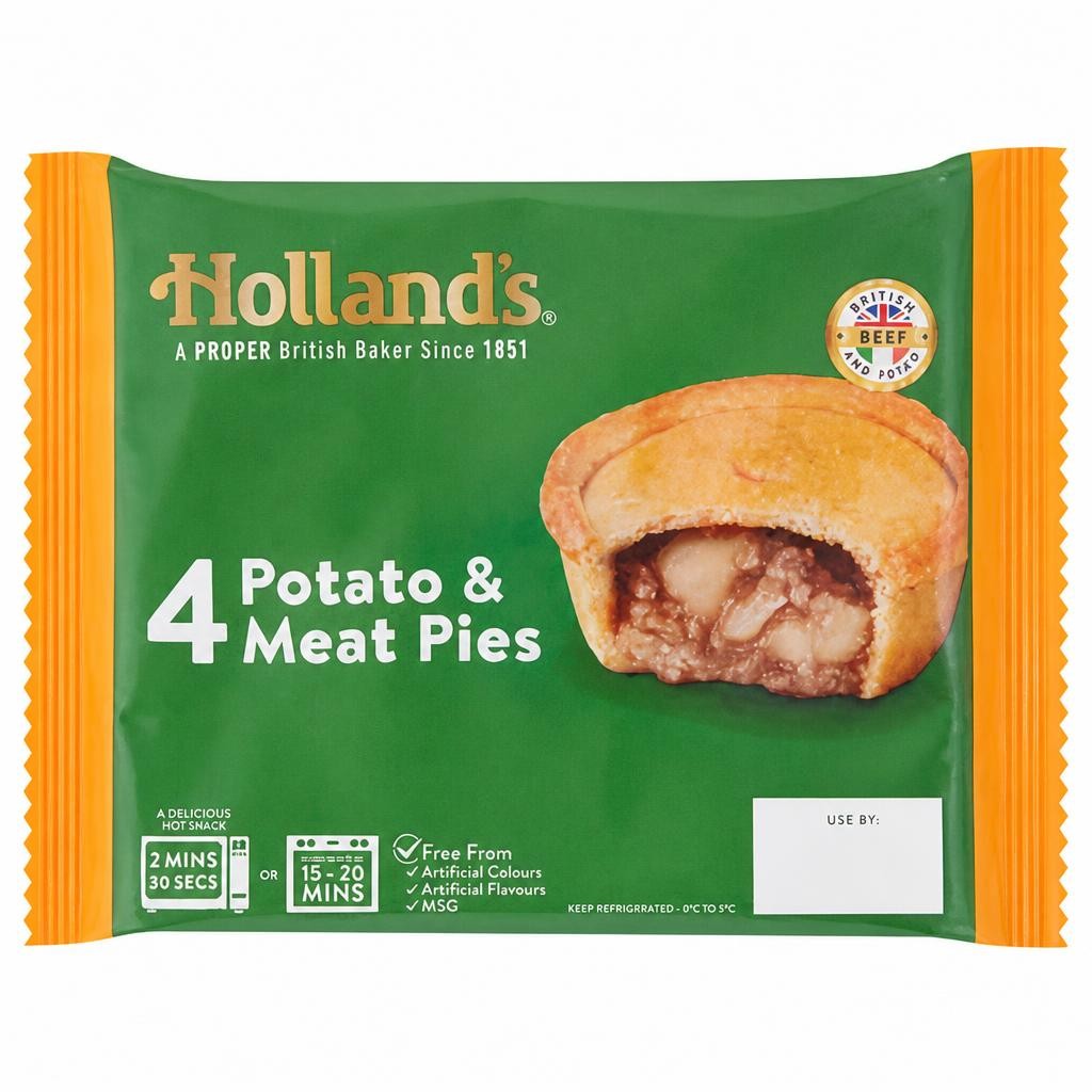 Holland's 4 Potato & Meat Pies