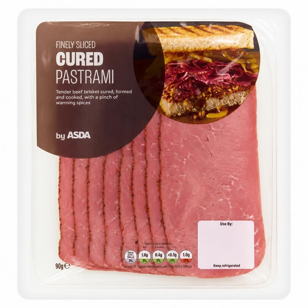 ASDA Finely Sliced Cured Pastrami 90g