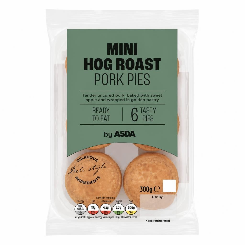 ASDA 6 Mini Hog Roast Pork Pies 300g