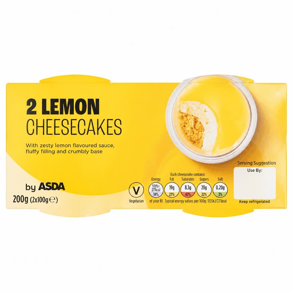 ASDA Lemon Cheesecakes 2 x 100g (200g)