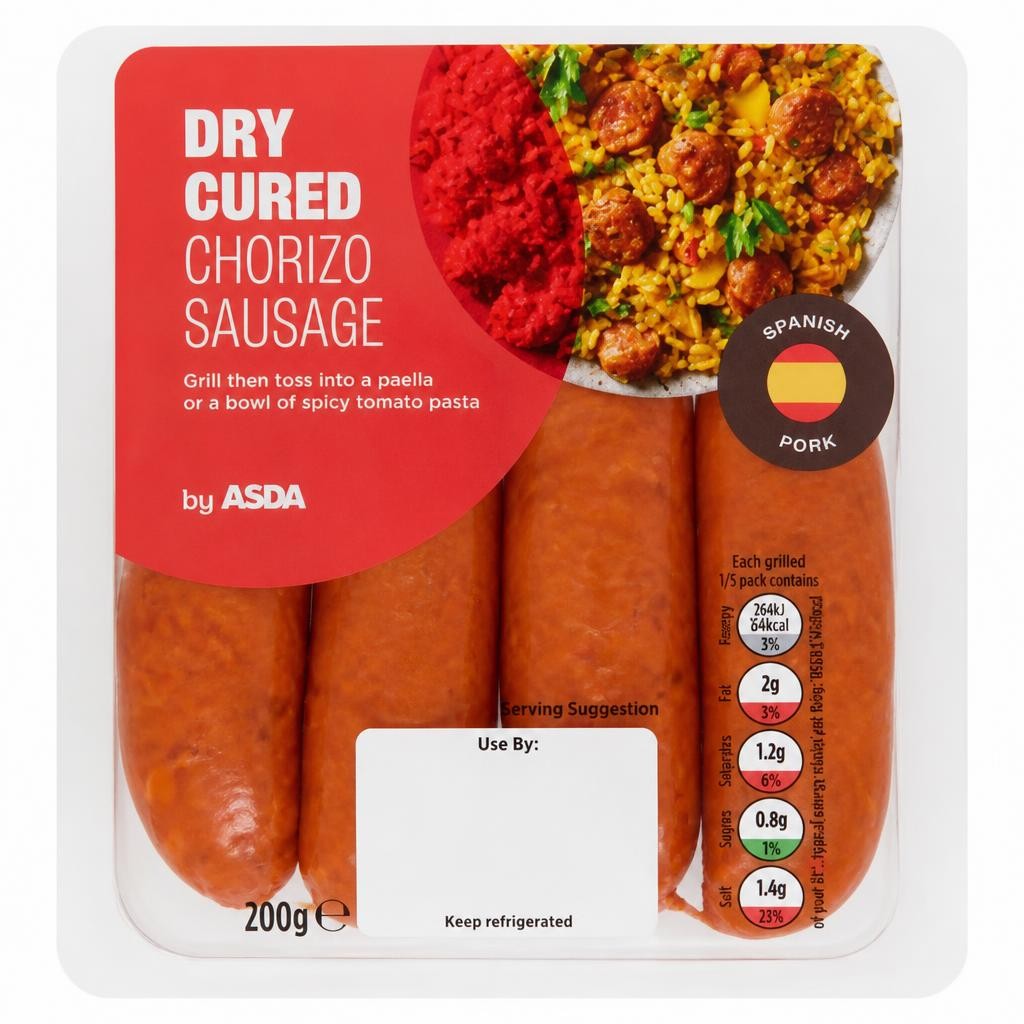 ASDA Dry Cured Chorizo Sausage 200g