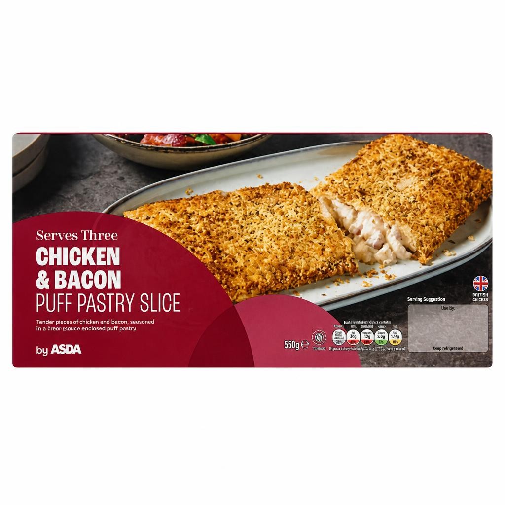 ASDA Chicken & Bacon Puff Pastry Slice 500g