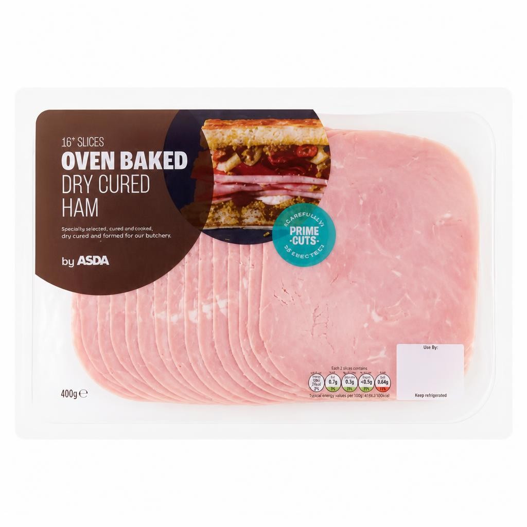 ASDA Oven Baked Dry Cured Ham 16 Slices 400g
