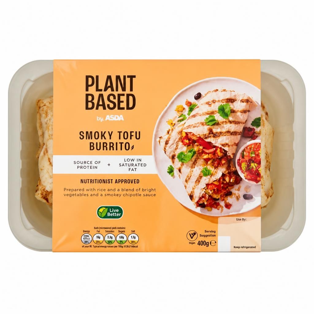 Plant Based by ASDA Plant Based by  Smoky Tofu Burrito 400g
