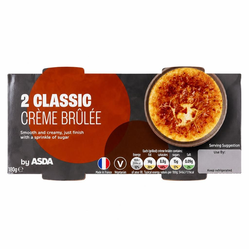 ASDA 2 Classic Crème Brûlée 180g