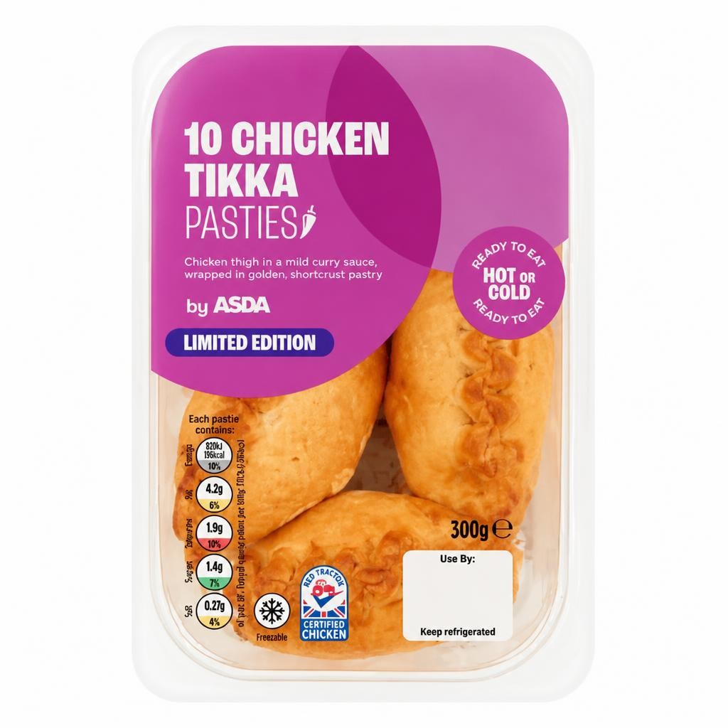 ASDA Limited Edition 10 Chicken Tikka Pasties 300g