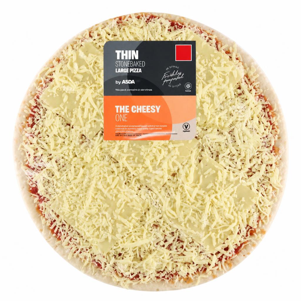 ASDA The Cheesy One Large Thin Stonebaked Pizza 606g