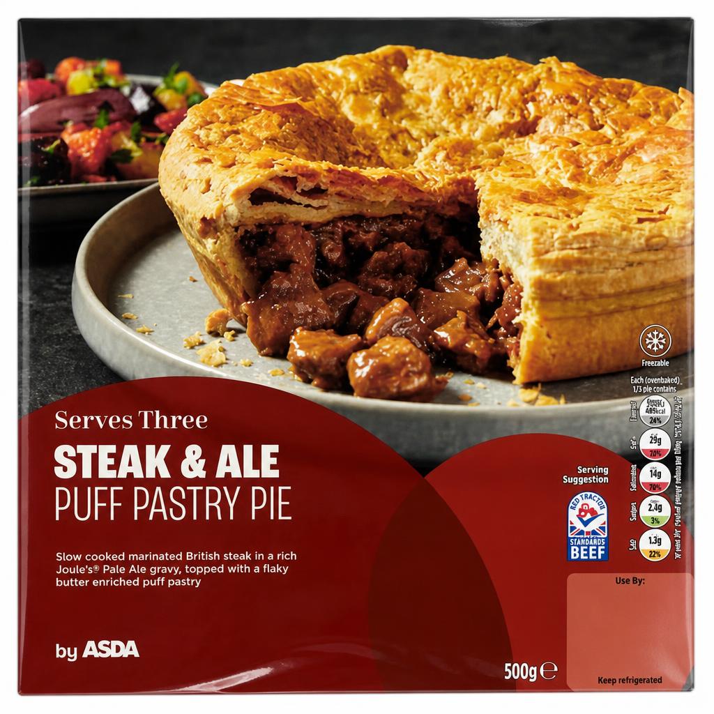 ASDA Steak & Ale Puff Pastry Pie 500g
