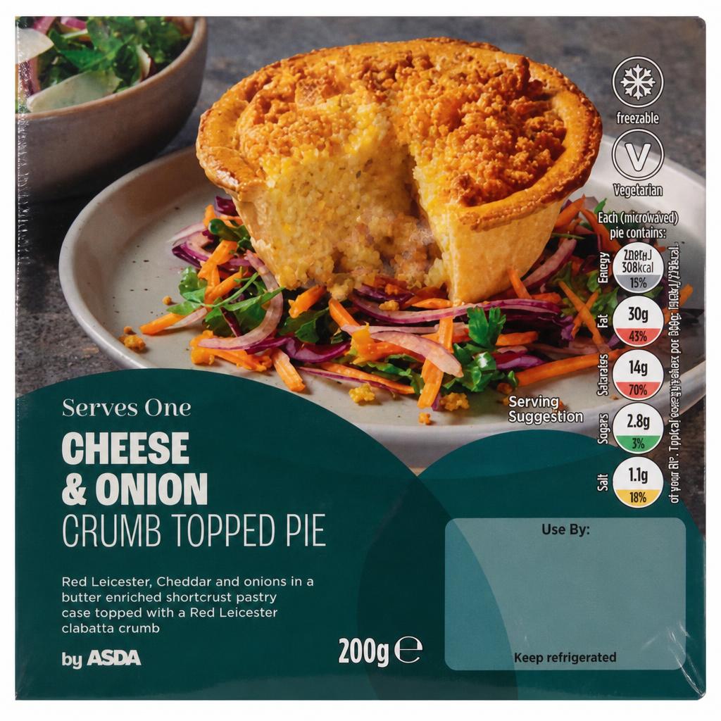ASDA Cheese & Onion Crumb Topped Pie 200g