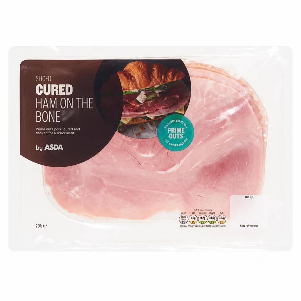 ASDA Sliced Cured Ham on the Bone 120g