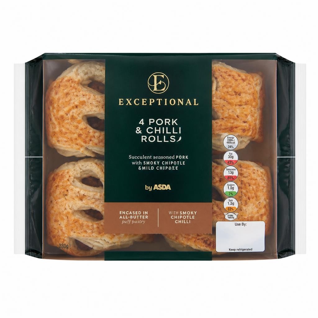 Exceptional by ASDA Pork & Chilli Rolls 4 x 47g (188g)