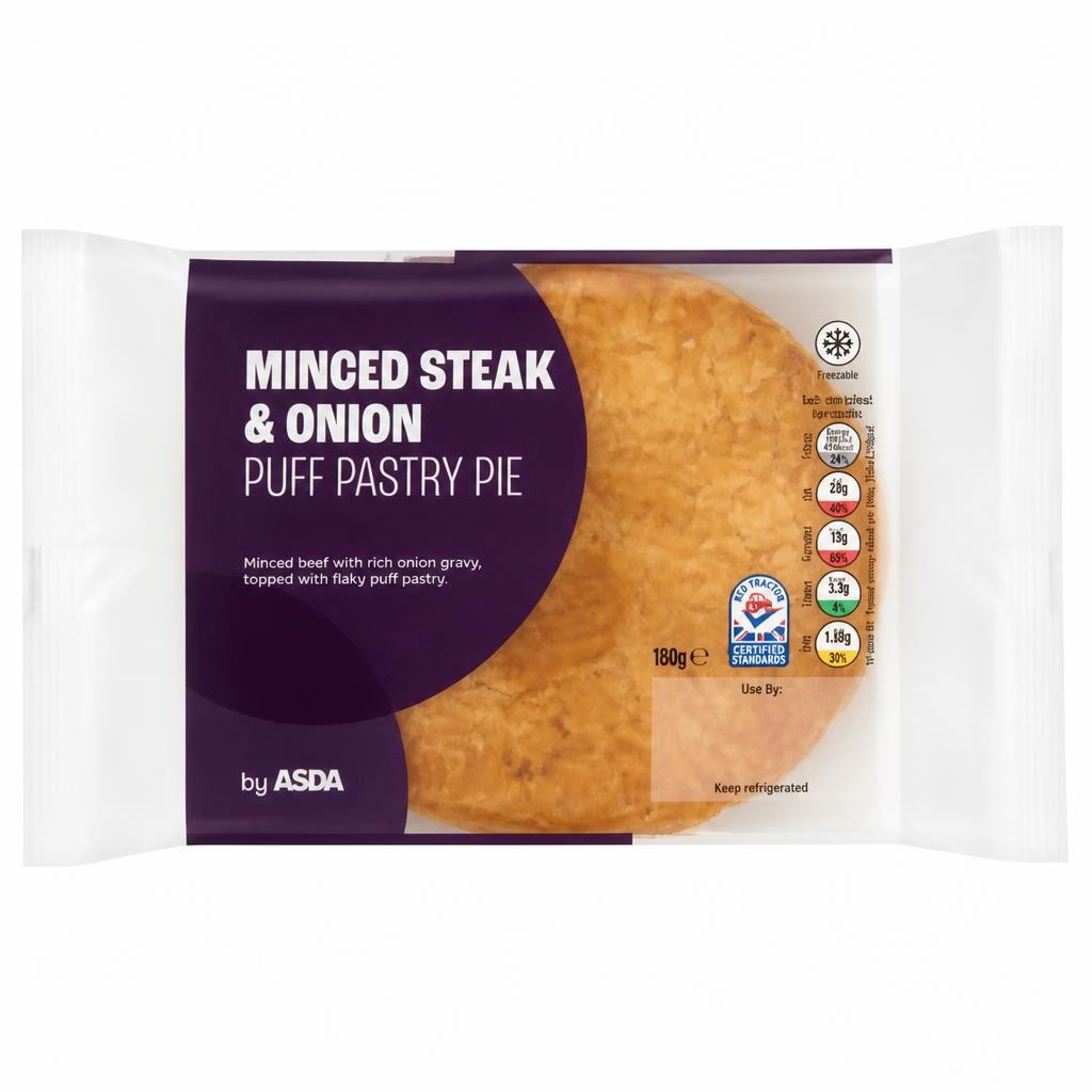 ASDA Minced Steak & Onion Puff Pastry Pie 150g