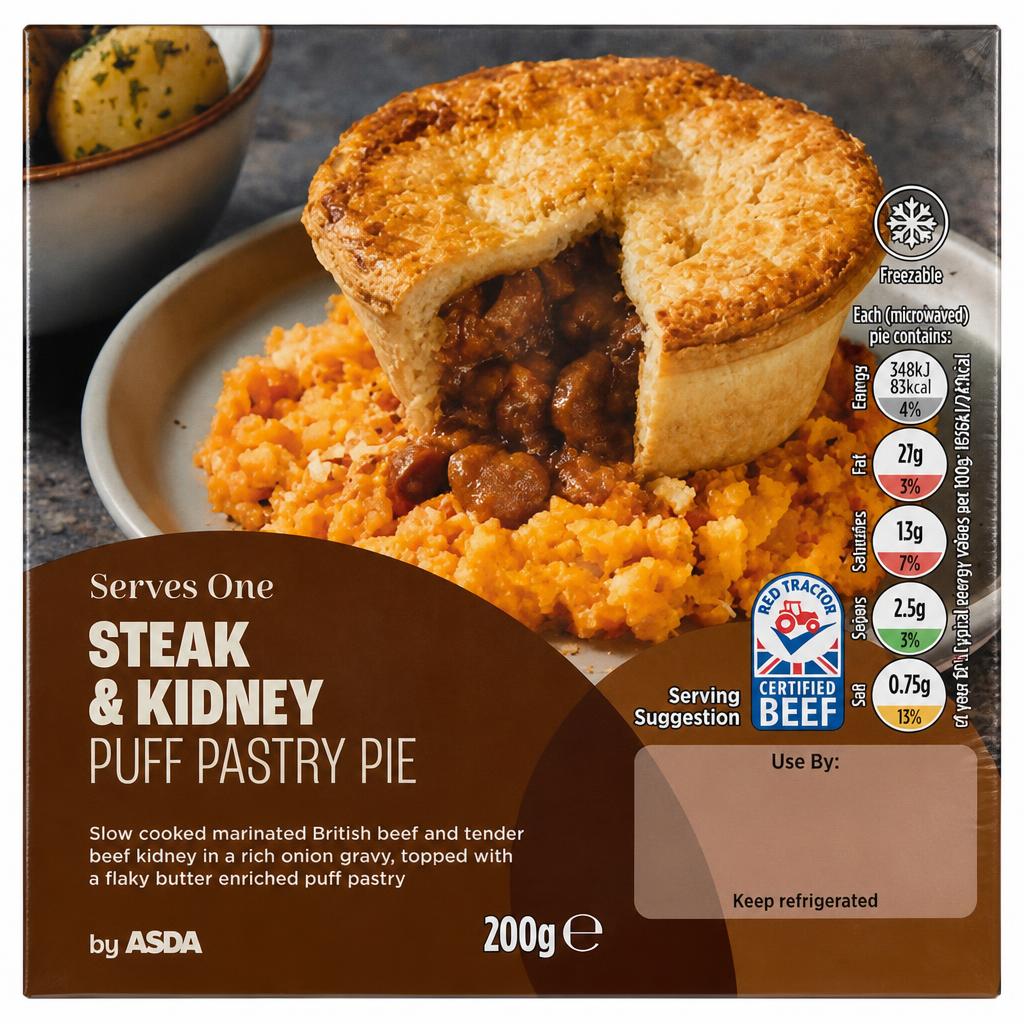 ASDA Steak & Kidney Puff Pastry Pie 200g