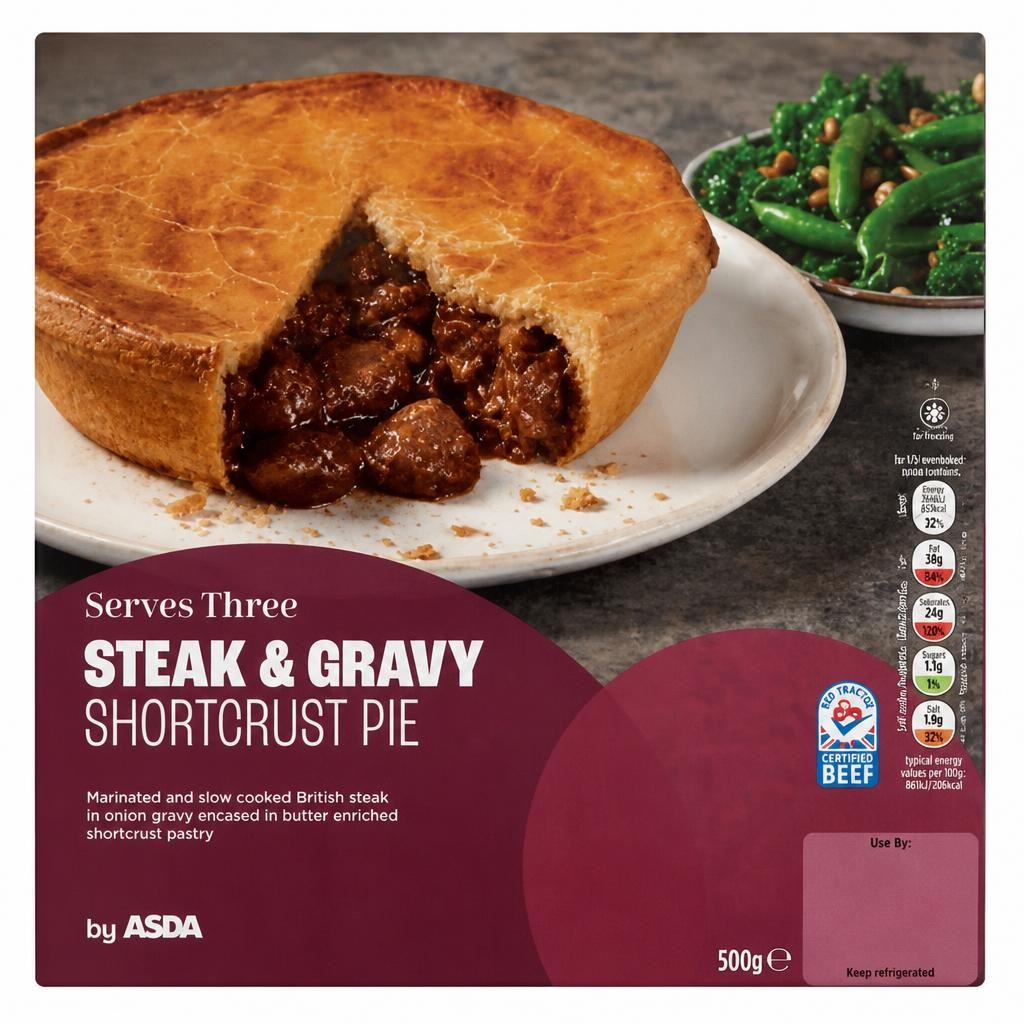 ASDA Steak & Gravy Shortcrust Pie 500g