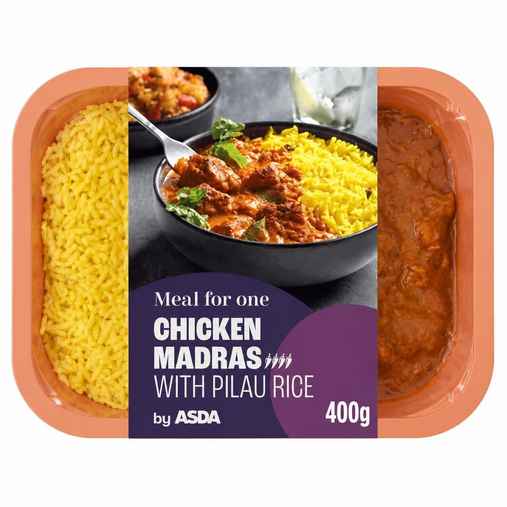 ASDA Meal for One Chicken Madras with Pilau Rice 400g
