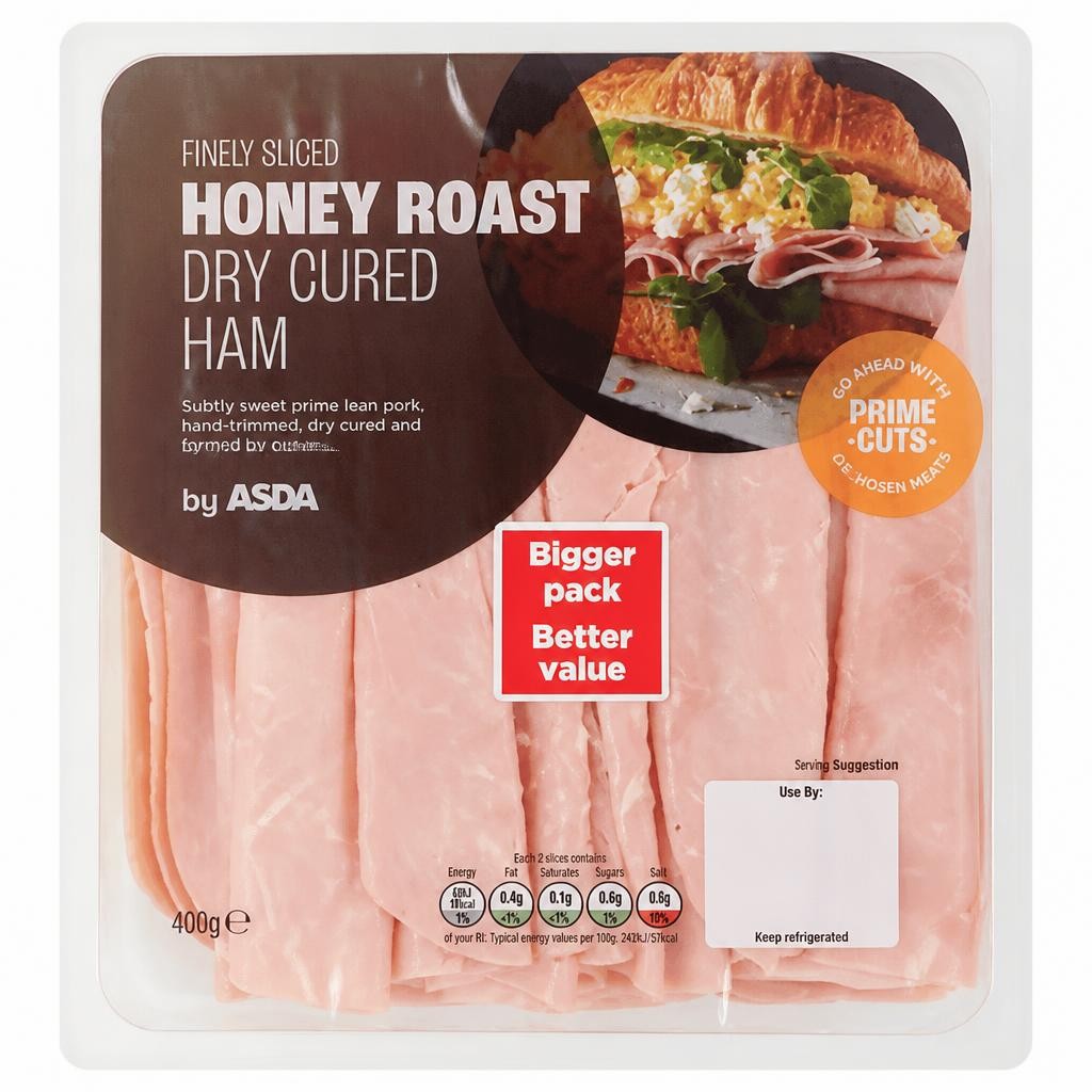 ASDA Finely Sliced Honey Roast Dry Cured Ham 400g