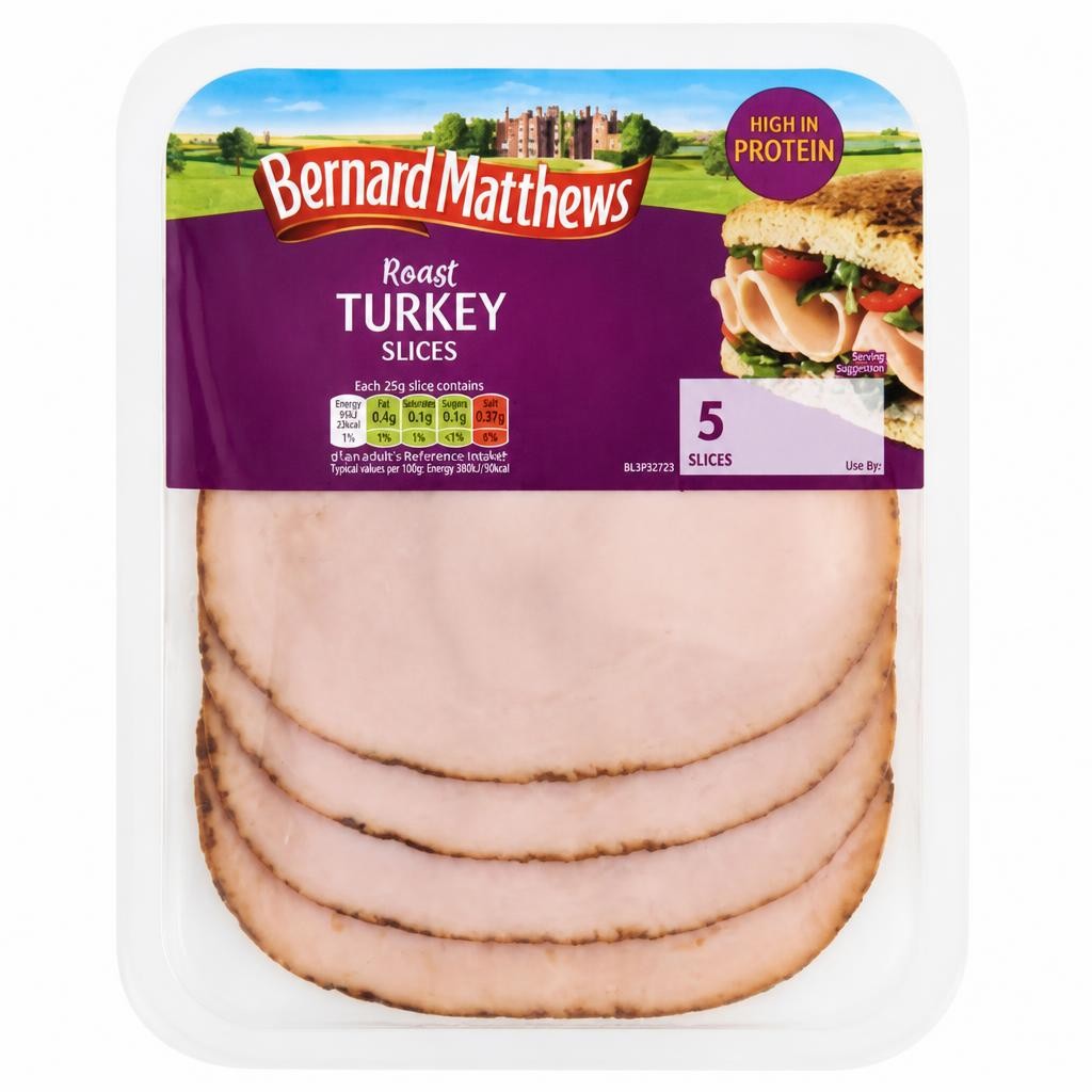 Bernard Matthews Sliced Turkey – Ready-to-Eat Tender Turkey Slices for Sandwiches and Meals