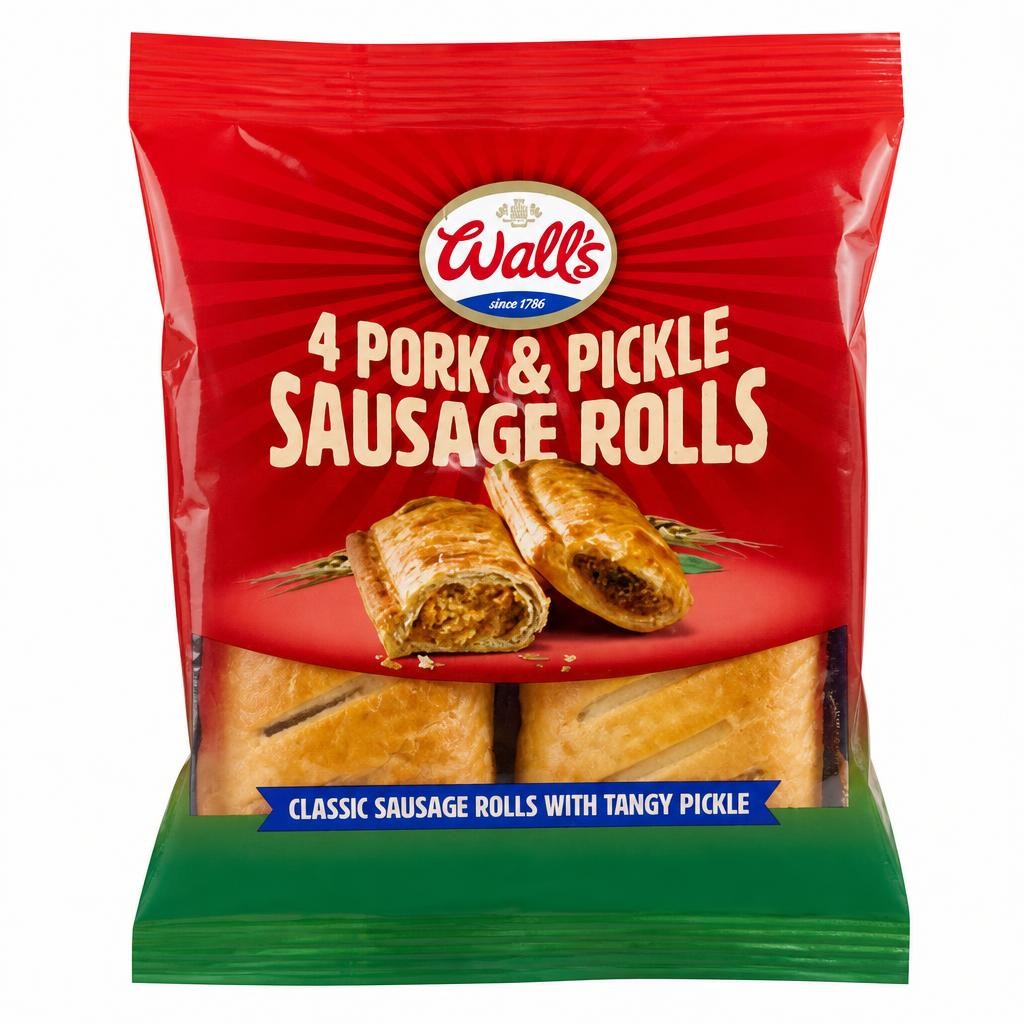 Wall's 4 Pork & Pickle Sausage Rolls 220g