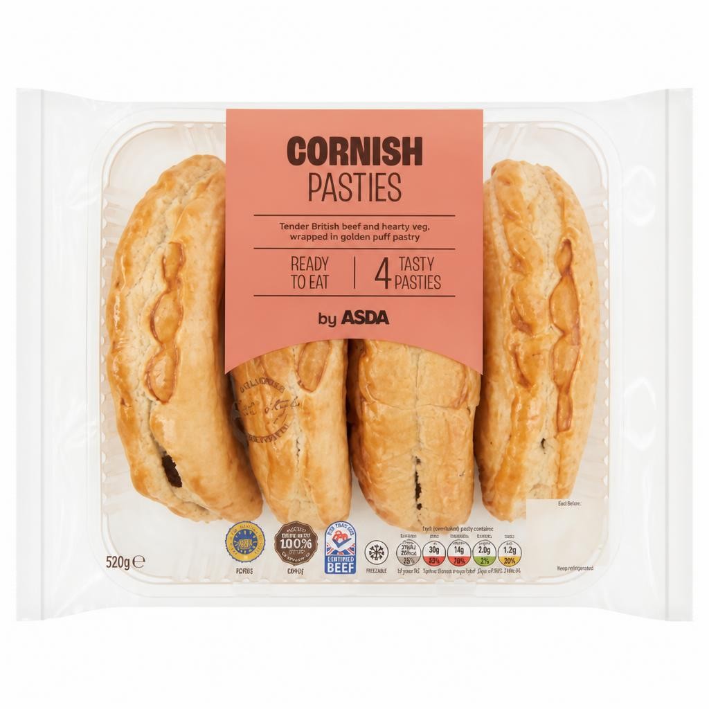 ASDA 4 Cornish Pasties 520g