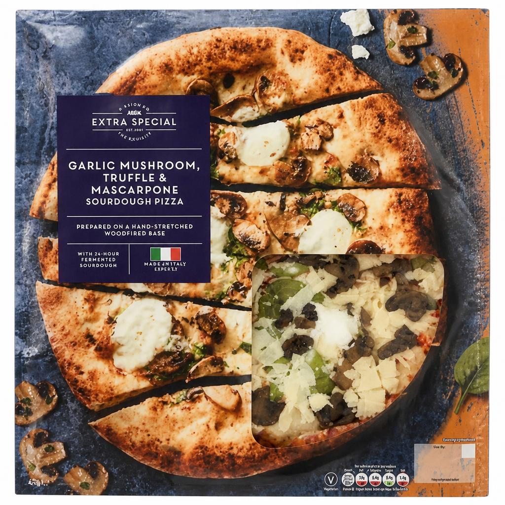 ASDA Extra Special Extra Special Garlic Mushroom Truffle & Mascarpone Sourdough Pizza 471g