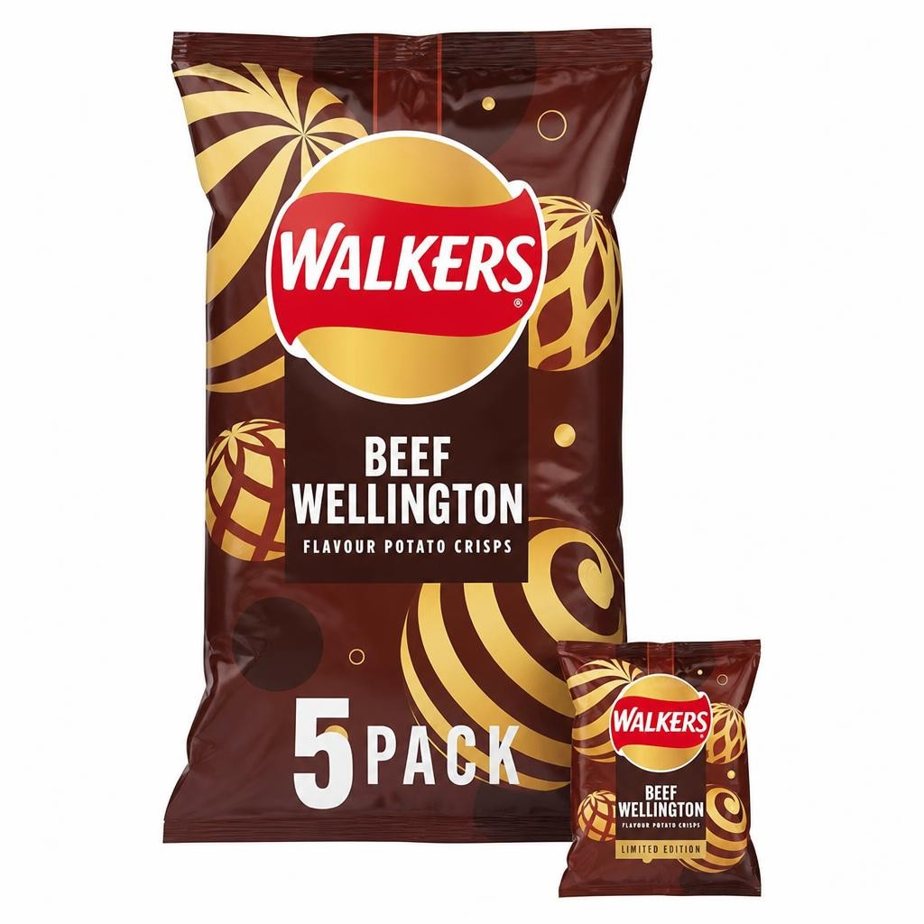 Walkers Beef Wellington Multipack Crisps, Limited Edition 5 x 25g