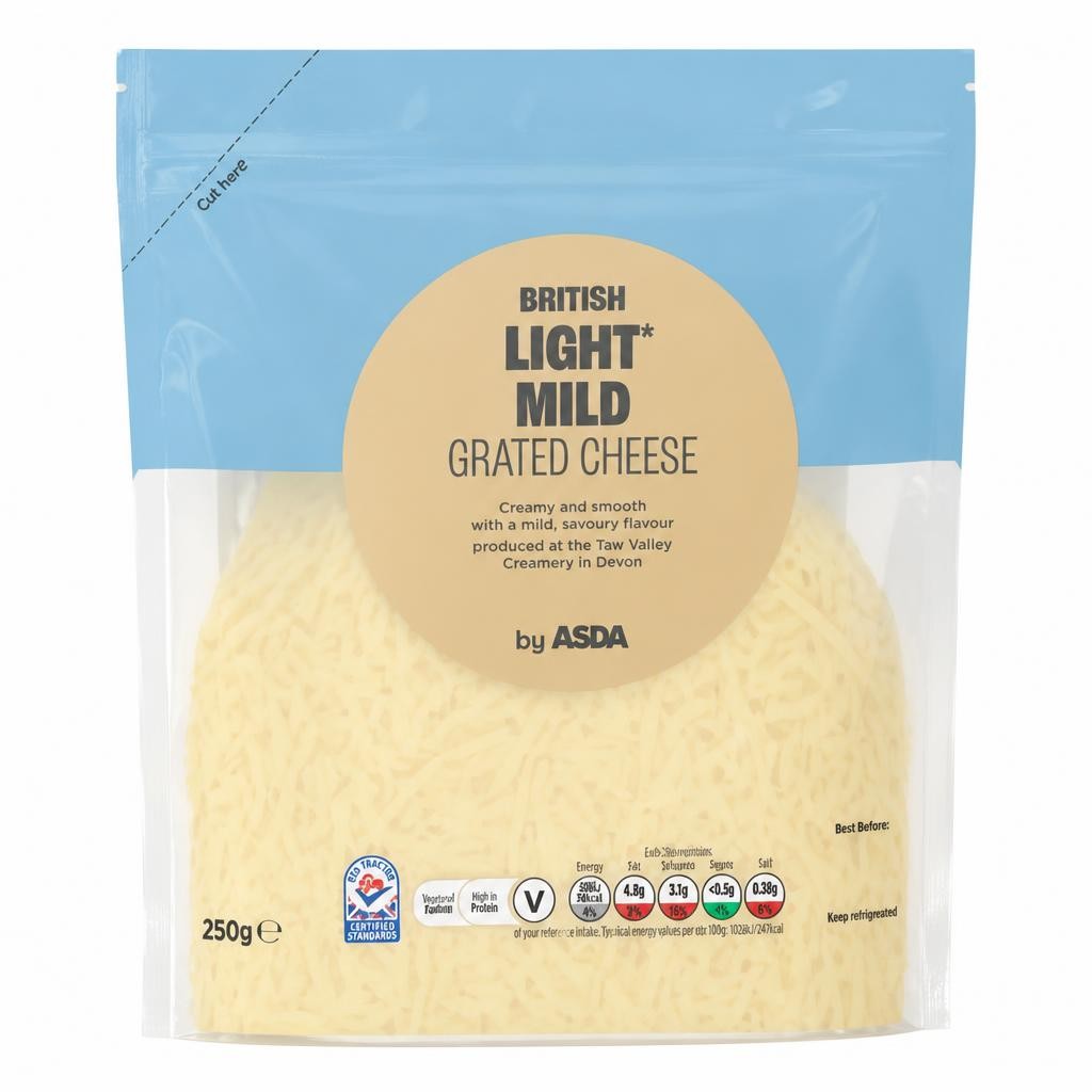 ASDA British Light Mild Grated Cheese 250g
