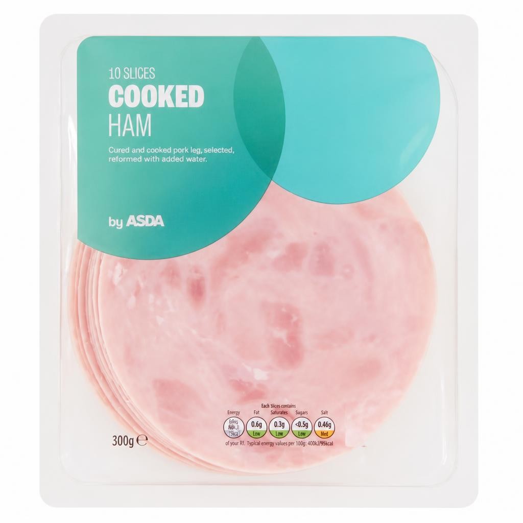 ASDA Cooked Ham 10 Slices 300g