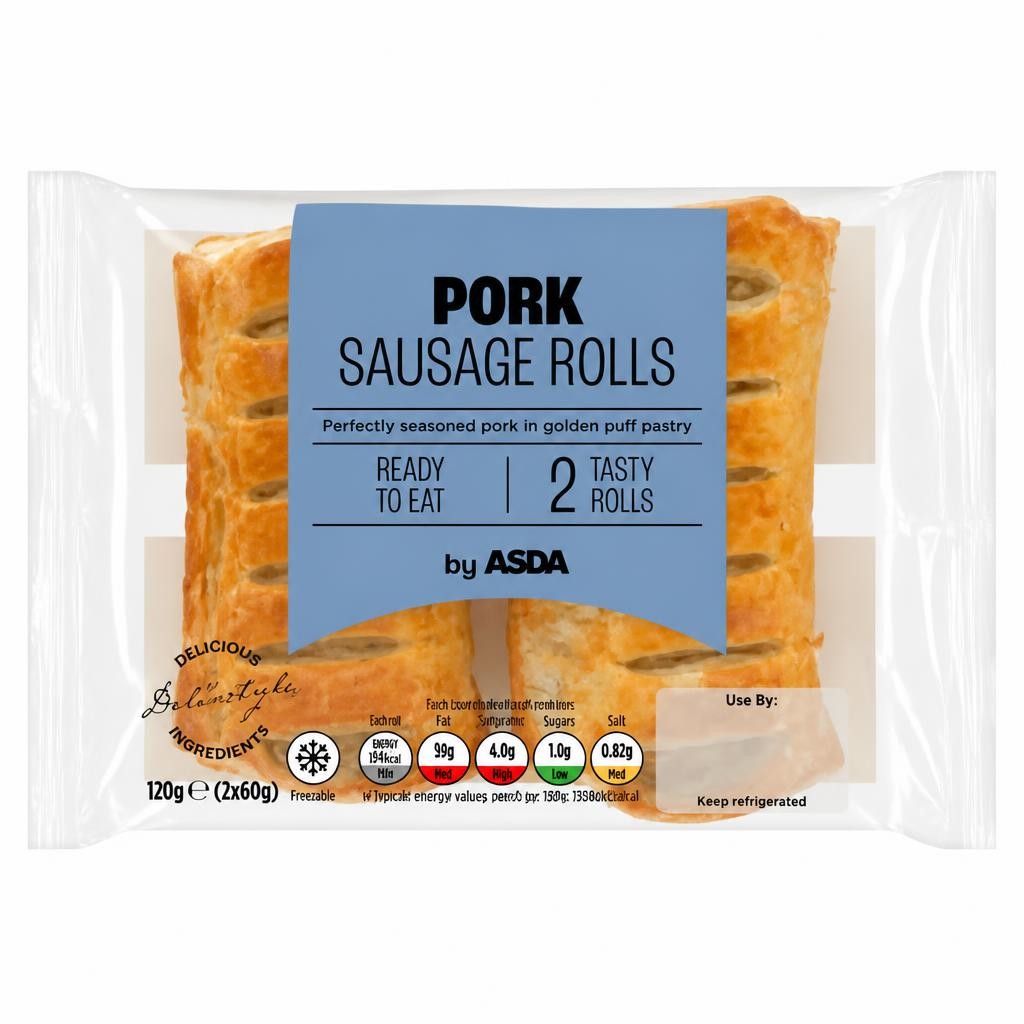 ASDA Pork Sausage Rolls 2 x 60g (120g)