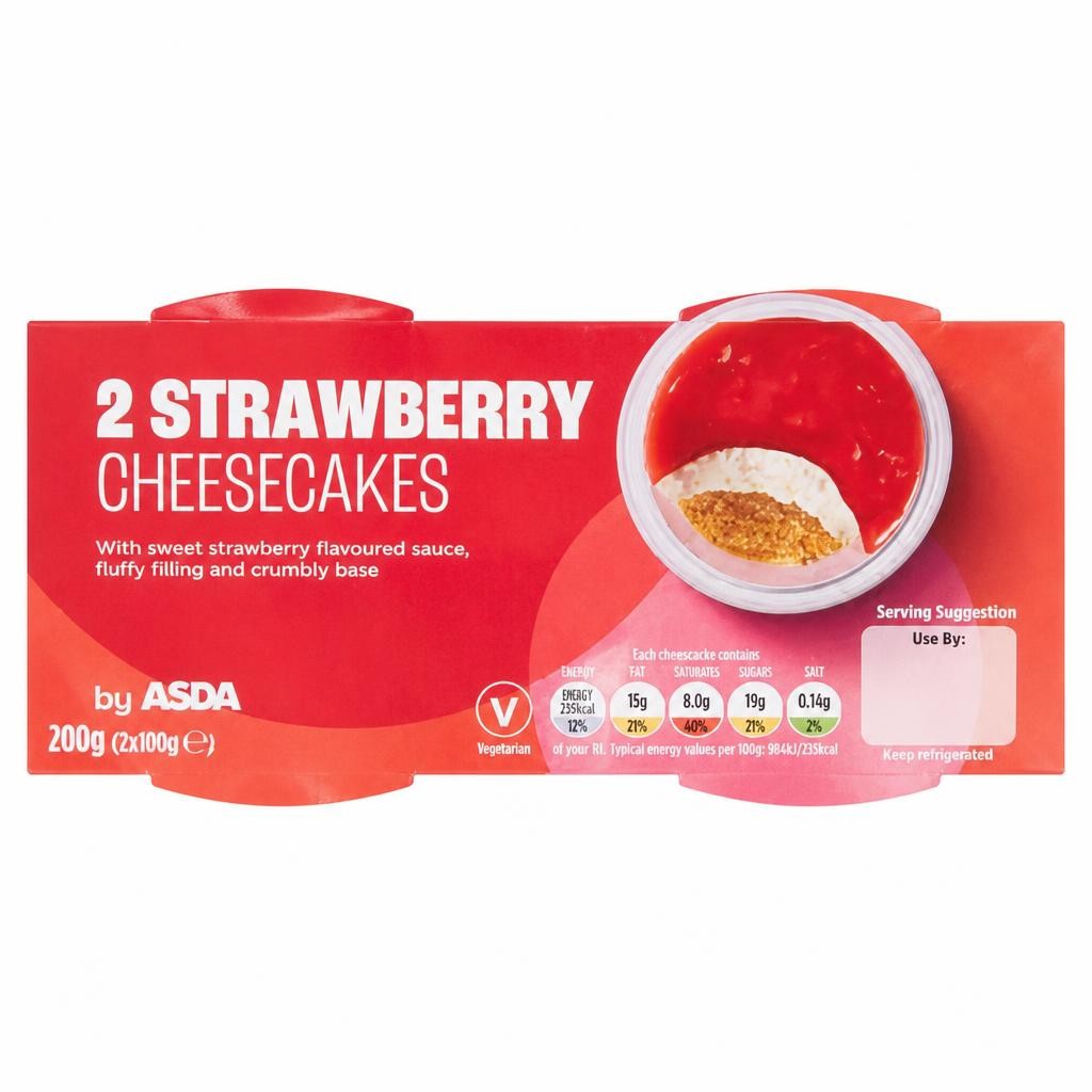 ASDA Strawberry Cheesecakes 2 x 100g (200g)