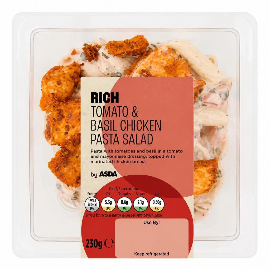 ASDA Rich Tomato & Basil Chicken Pasta Salad 230g