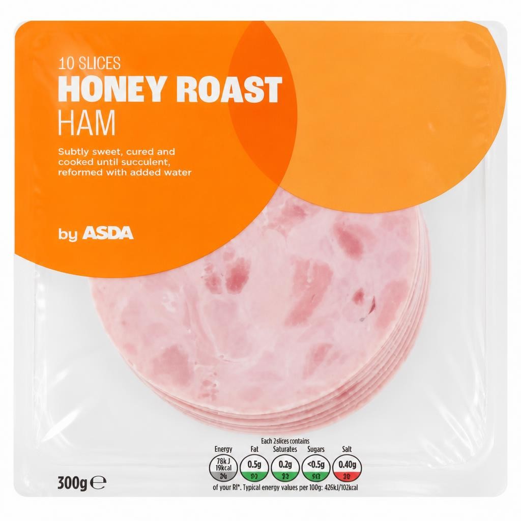 ASDA Honey Roast Ham 10 Slices 300g