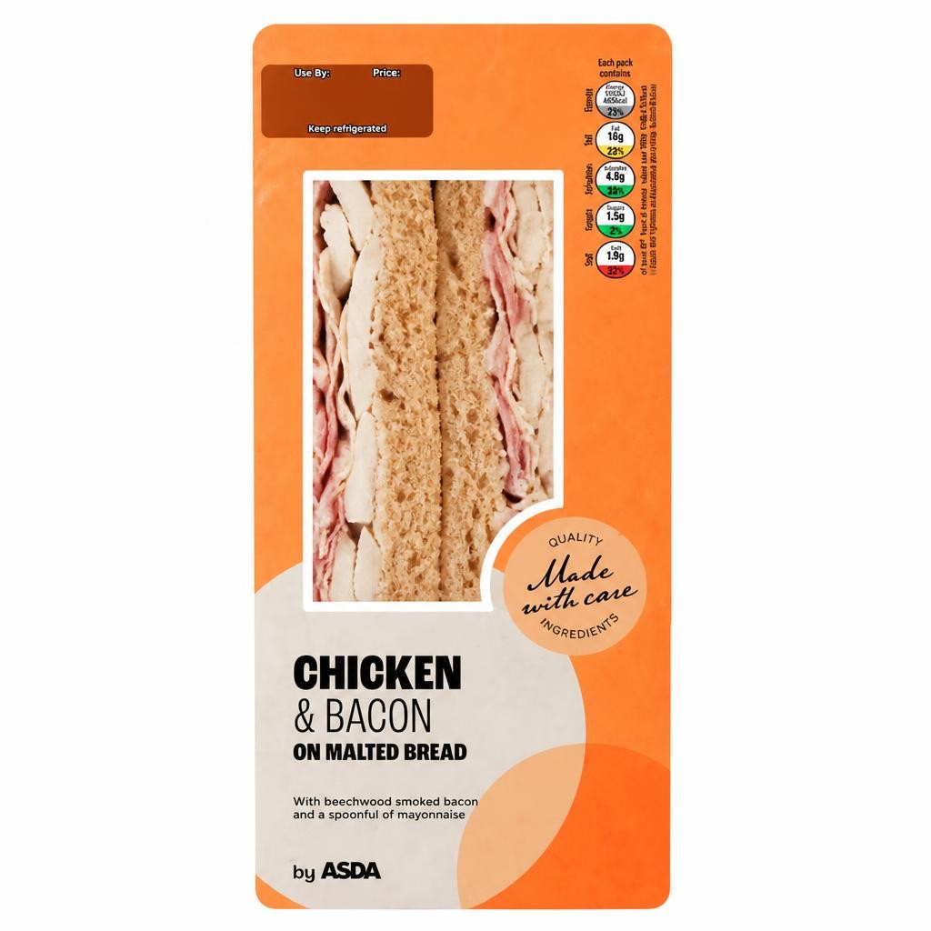 ASDA Chicken & Bacon on Malted Bread