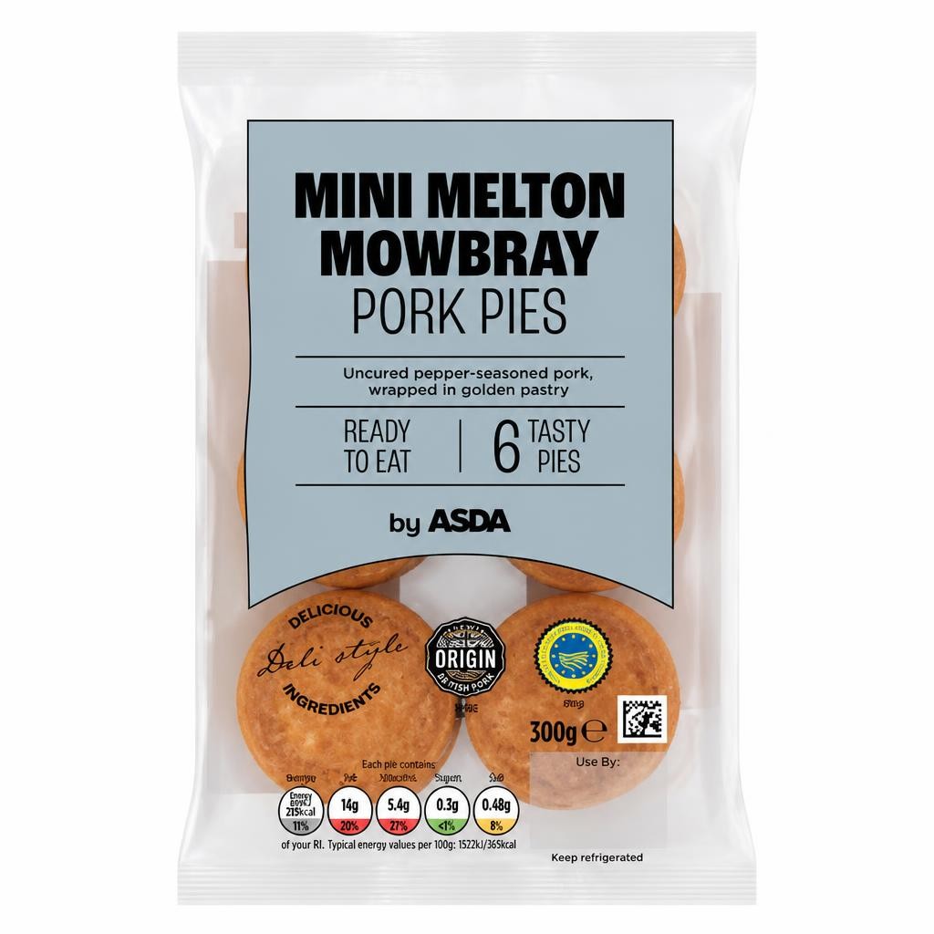 ASDA 6 Mini Melton Mowbray Pork Pies 300g