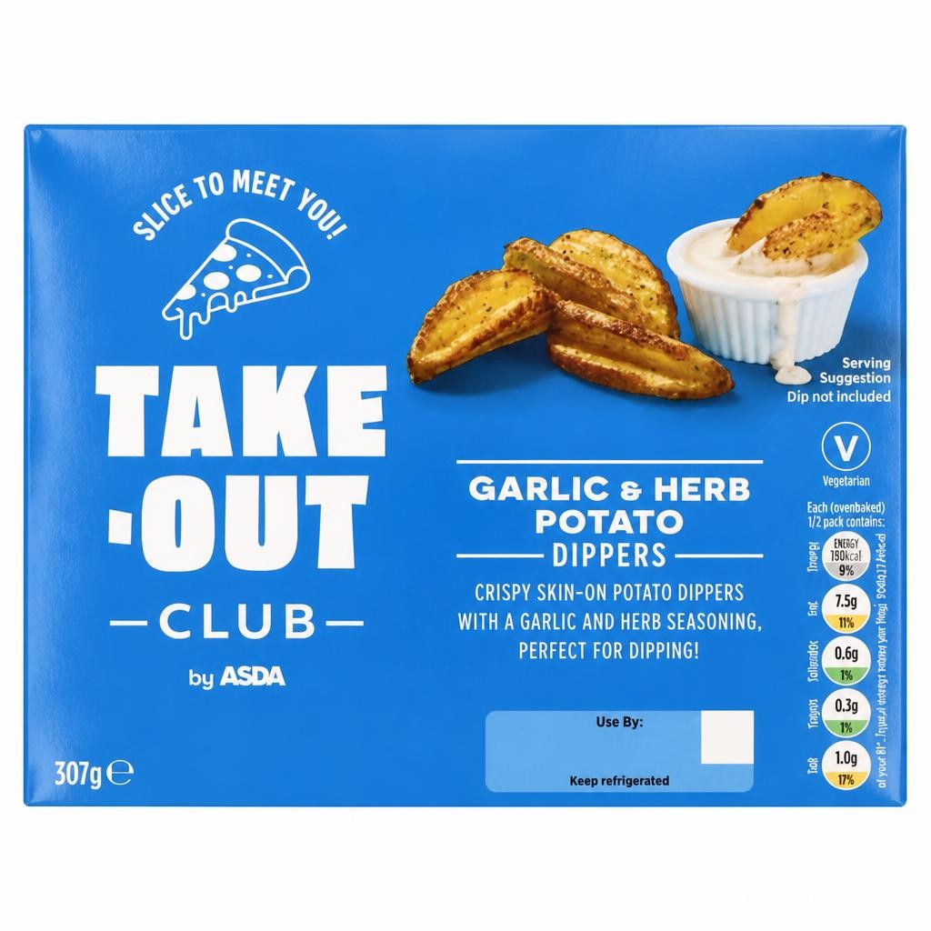 ASDA Take-Out Club Garlic & Herb Potato Dippers 307g