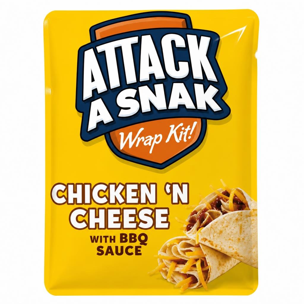 Attack A Snak Chicken 'n Cheese Wrap Kit with BBQ Sauce 86g