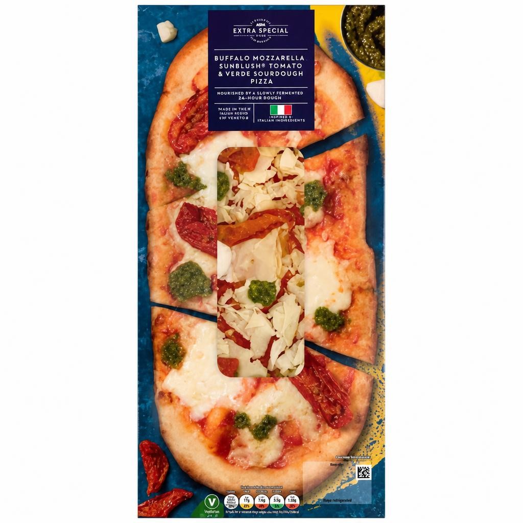 ASDA Extra Special Extra Special Buffalo Mozzarella, Sunblush Tomato & Pesto Sourdough Pizza 206g