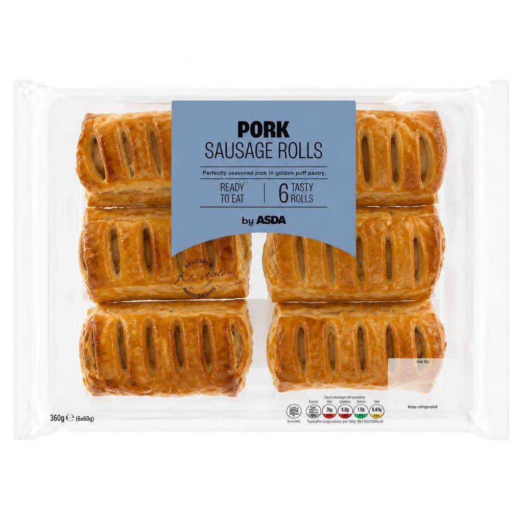 ASDA Pork Sausage Rolls 6 x 60g (360g)
