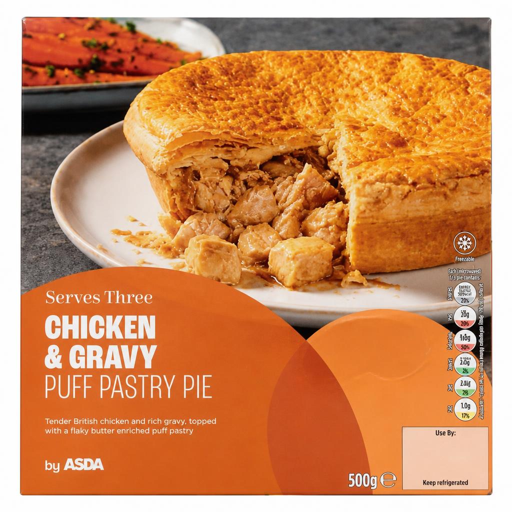 ASDA Chicken & Gravy Puff Pastry Pie 500g