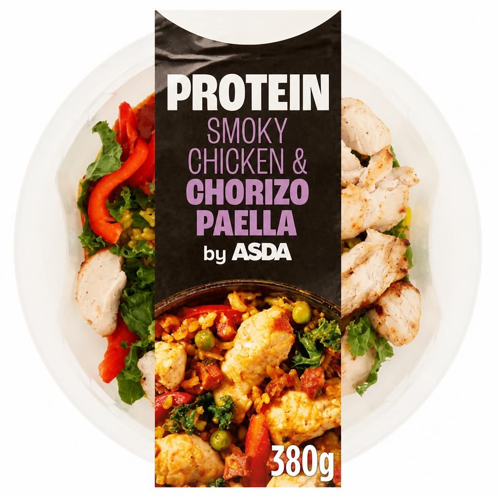 ASDA Protein Smoky Chicken & Chorizo Paella 380g
